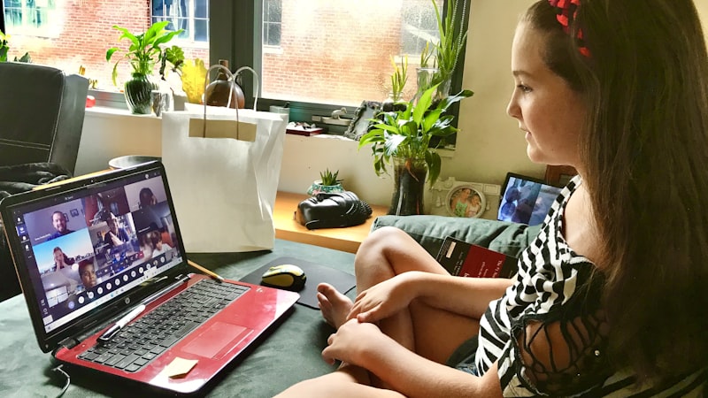 Student studying with a laptop