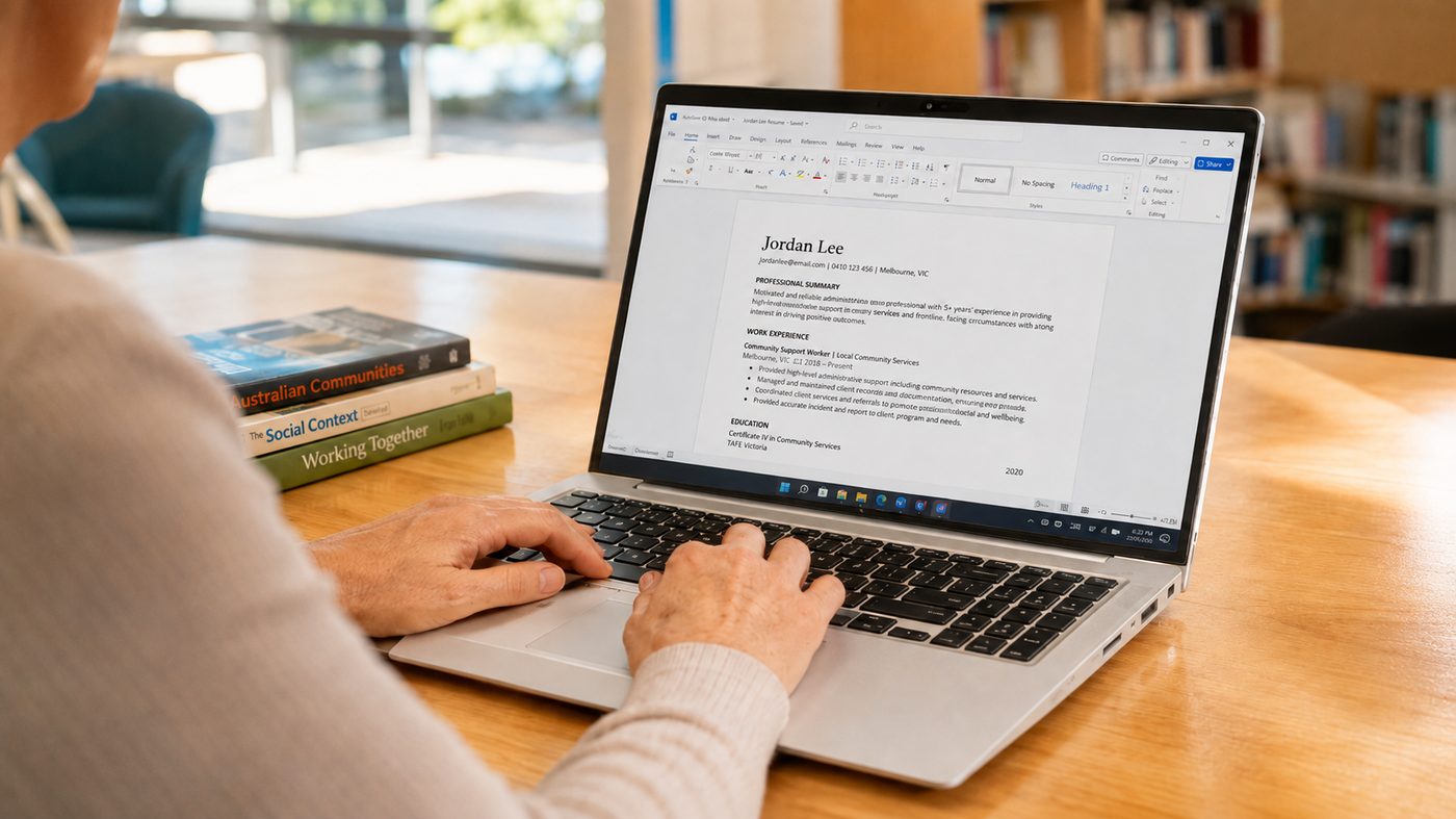 Person typing on a refurbished laptop